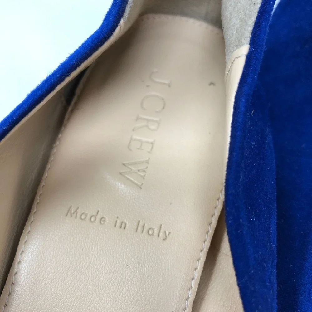 J Crew Womens 6.5 Cece Ballet Flats Royal Blue Suede Leather Made in Italy 46198